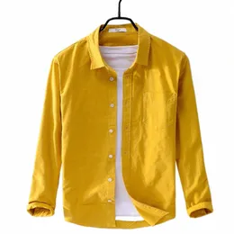 Nowa design marka Suehaiwe LG Sleeve Shirt Men Fi Żółte koszule dla mężczyzn Casual Trend Camiseta Camisa Chemise Z9MW#