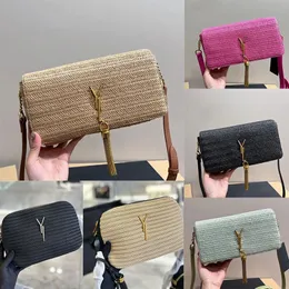 Women Straw Crotghder Crossbody Bag Bace Messenger Bag Hand Handbag Presh Wash