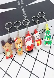 Christmas Keyring Snowman Santa Elk Tree Shape Cartoon Keychain Bag Key Hanging Pendant Christmas Gift HHA9538761506