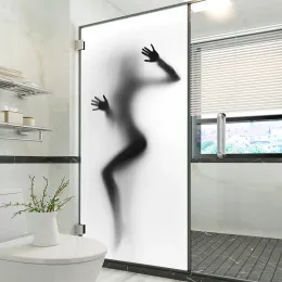 Adesivos novo 3d sexy sombra porta adesivos mural da parede portas de vidro papéis de parede do banheiro adesivos vinil removível decoração do quarto casa