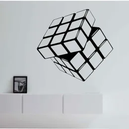 Klistermärken Rubik's Cube Vinyl Wall Decal Geometric Wall Stickers for Kids Rooms Living Room Home Design Decor Mural Vinilos Paredes A389