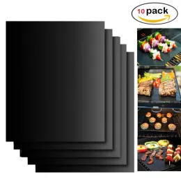 Kurtki 1/5/10pcs Grill Mat 44x33cm Non Stick BBQ Grill Liners