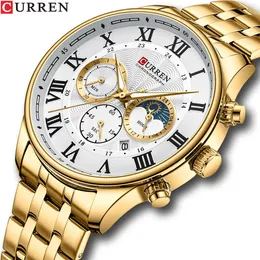 Curren/Carryon 8427 Herren-Armbanduhr mit Business-Stahlband, Quarz-Kalender, sechs Stiften und J-Zeitanzeige