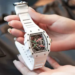 Richar*s Stesso tipo di bariletto Orologio completamente automatico scavato per uomini e donne Amanti Edizione ad alta configurazione Stile trendy Aspetto elevato