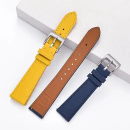 Design Quick Release Vintage Stitched Leather Watch Strap 18mm 19mm 20mm 21mm 22mm 23mm 24mm Saffiano Leather Watchbands 240313