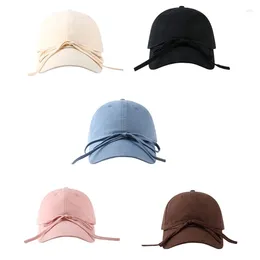 Ball Caps Elegant Korean Bowknot Baseball Hat Adjustable Women Sunproof Breathable Peaked Long Brims Camping Y1UA