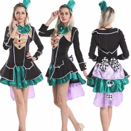 Panie Mad Hatter Alice Fancy Dr Party Costume Size S Pełny zestaw F3C5#