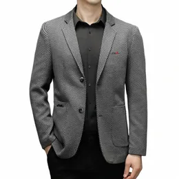 Yeni Erkekler Düz Renkli Beyefendi İnce Fi Sıradan Blazer hepsi İngiliz Rüzgar Gençlik Persliği Fi yakışıklı takım elbise E18m#