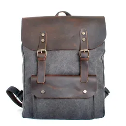 Модный рюкзак кожаный холст мужской рюкзак школьная сумка военный женский рюкзак мужской рюкзак mochila 240323
