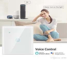 タッチスイッチスマートライトスイッチパネル壁割り込み123ギャングTuya wifiライトスイッチEU標準作業Alexa Google Home2305487