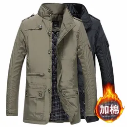 Luxury Brands Winter Cott Jacket Men Trench Coat Parka Warm Lg Sleeve Slim Fit Casual Tinta unita Cappotti Bomber Jacket e5Hq #