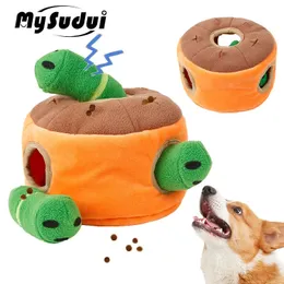Köpek İnteraktif Eğitim Bulma Bulma Toys Yavaş besleyici koklama IQ Köpekler için Avlanma Doldurulmuş Gıcırtılı Pet Tedavi Dispenser 240314