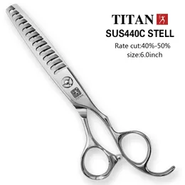 Titan Professional Hair Scissors Cutting Salon 가위 이발소 얇아지는 전단 미용 240315