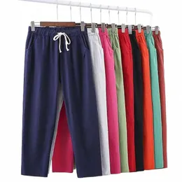 Pantaloni donna Primavera Estate Pantaloni Harem casual Cott Pantaloni elastici in vita Harem alla caviglia di alta qualità per donna femminile 19SQ #