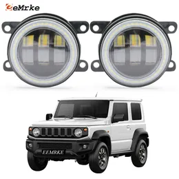 Eemrke LED Fog Light Assembly 30W/ 40W for Suzuki Jimny JB64 JB74 2018 2019 2020 2021 2023 W/クリアレンズエンジェルアイスDRLデイタイムランニングライト12V PTFカーアクセサリー