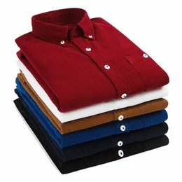 Весна и осень Новая мужская рубашка с рукавами Lg Рубашки из вельветовой ткани Однобортный воротник-стойка Camisa Мужская сорочка 5XL X7cf #