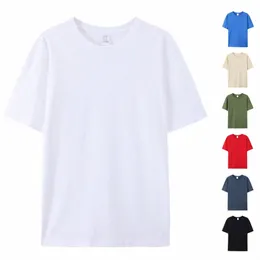 100 ٪ COTT WHITE TSHIRT للجنسين جودة عالية جولة رقبة T Shirt Men Herren T-Shirt UOMO Tee Shirt Homme Cot Franela de Algod J70i#