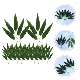 Decorative Flowers 30 Pcs Simulated Bamboo Leaves Artificial Plants Lifelike Fake Plastic Leaf For Crafts