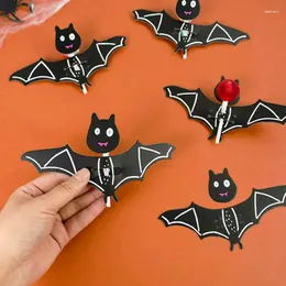 Dekoracja imprezy 5Sheets Śliczna kreskówka nietoperz opakowanie Lollipop Pakiet Halloween Candy Holder Prezenty dla dzieci Prezenty urodzinowe DIY