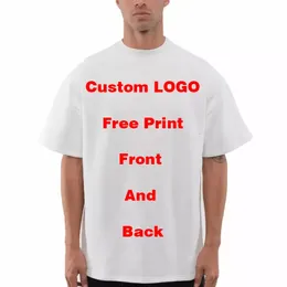 DIY Custom Your 9,1 Unzen 260 g/m² hochwertiges, übergroßes, schweres T-Shirt für kurzärmlige Baumwolle, einfarbig, Freizeit, Weiß, Schwarz, 240308