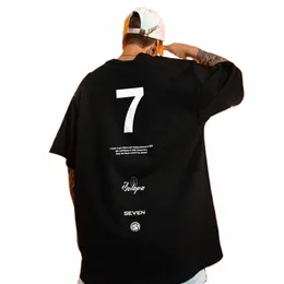 2023 New High Street Seven Letter Printed T Shirt for Men Summer Crewneck Short Sleeve Tee Shirt Homme Hip Hop Y2K T-shirt c6LK#