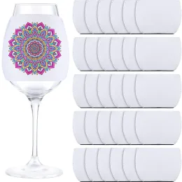 Crafts 20/10 Stück Sublimation leere Weinglashülle Neopren Weinglashülle Isolierhülle Getränkehülle für Weinglas-Ornamente