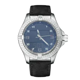 NOWOŚĆ 2024 Fashion Blue Dial Watches Mens Podwójna strefa czasowa Watch Electronic Wskaźnik Wyświetla