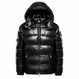 Kurtka Down Black Plus Lose płaszcz z kapturem ubrania z kapturem kurtka bombowa kurtka męska luksusowe mężczyzn zima w5tn#