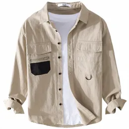 9503 w stylu Ameryki Ameikaji koszula męska wiosna jesień FI Multi Pocket Creative Creatour Outdoor Vintage Bluzki