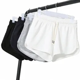 dicloud sommar casual shorts kvinna hög midja byte shorts kvinnlig svart vit lös strand sexig kort s-xxl x1pf#