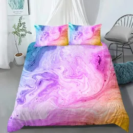 Set di biancheria da letto colorato copripiumino in marmo set tinta tintura adolescente acquerello pastello astratto concorrente femminile