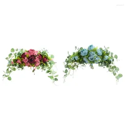 Decorative Flowers -Artificial Peony Wedding Wreath Arch Arrangement Lintel Hanging Wall Decoration Home Party Supplies