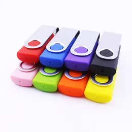 USB Flash Sürücüler Özelleştirilmiş Lazer Logosu 100 PCS 128MB 256MB 512MB 1GB 2GB 4GB 8GB 16GB Döner Sürücü Bellek Pendrives Toptanlar Del Del Otits