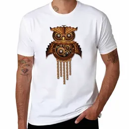 Yeni baykuş steampunk vintage retro tarzı makine t-shirt tişörtler adam erkek düz tişörtler n8jh#