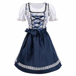 allacciatura Oktoberfest Dr With Apr Festival Costumi tradizionali di birra bavarese Dirndl tedesco Party Dres V09e #