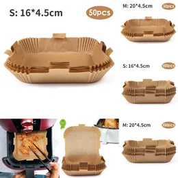 2024 Nonstick Air Fryer Paper Oilproof Waterproof Air Fryer Disposable Paper Baking Parchment Paper For Roasting Oven Microwave