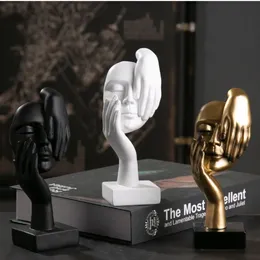 Resin Abstract Statue Desktop Ornaments Sculpture Figurines Face Character Nordic Light Luxury Art Crafts Office Home Decor 240323