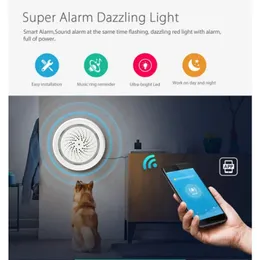 2024 Sensor de alarme de sirene smart wi -fi 2 em 1 100db Sound Wireless Siren Alarm + Sensor de temperatura Smart Life Remote Control1.Para sensor de alarme de sirene de wifi inteligente