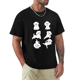 Erkek Polos Komik Bichon Frize Yoga Pozlar T-Shirt Mutlu Gün Bluz Gümrük estetik Kıyafetler Tişörtlü Erkekler