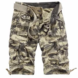 Trendy Summer Camoue Cargo Shorts Men Casual Tactical Boardshorts Streetwear Cott Calças Curtas Bolsos Roupas O4uC #