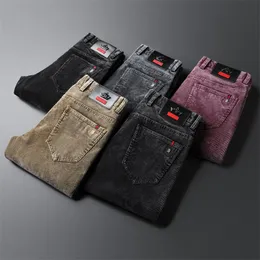 summer New Fashion designer Pants Men Casual Trouser Sweatpants Autumn and Winter Men's Corduroy Pants New Thickened Middle aged Business and Leisure