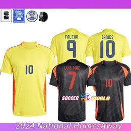 2014 Colombia James Soccer Jerseys 24 25 Luis Diaz Columbia National Team Home Away Set Camisetas 2024 Copa America Borre Arango Falcao C. Borja Football Shirt