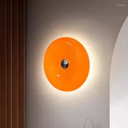 Vägglampa nordiska glas lampor rum dekor lampor orange vita plugg vardagsrum sovrum hallbalkong inomhus omgivande led belysning
