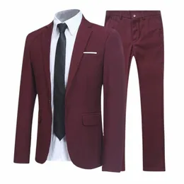 Suit Erkekler İki Parçalı Busin Dr Profial Küçük Batı Dekorati Vücut Formal Şık İzlemeler Cepleri Blazer Düğün Dr 329a#