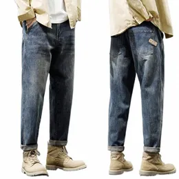 kstun Baggy Jeans Mew Calças Largas Soltas Fit Harem Pants Casual Fi Bolsos Remendados Oversize Calças Masculinas Novos Jeans Kpop J96z #