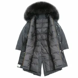 2020 nuovo cappotto invernale da donna 90% piumino d'anatra bianco coreano collo in pelliccia di Racco piumino da donna ricamo caldo Parka YY1627 I1W7 #