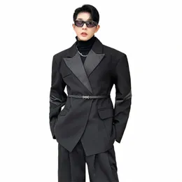 Luzhen 2024 primavera novo estilo coreano emenda colar design elegante bonito terno jaqueta masculina na moda cinto decorar casaco 63f53e l1hu #