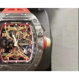 Richasmiers Watch YS Top Clone Factory Watch zegarek z włókna węglowego Automatyczne luksusowe zegarek RM50-01 Pasek i Redha0Q
