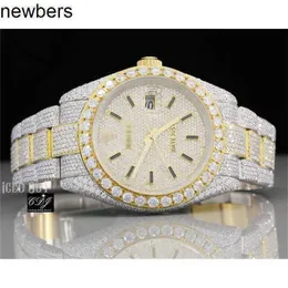Luxury Diamonds AP Watch Apf Factory Vvs Iced Out Moissanite Can past Test Luxury Diamonds Quartz Movement Iced Out Sapphire Out Studded y Bust Down Two Tone Hip HPHI