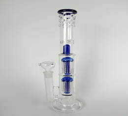 H 16Quot Glass Bong Quotspoiled GreenBlue Speranzaquot Double Tree Perc Dome Percolator Water Pipe18mm Bowl Big Water PIP5181820